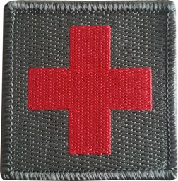 Bild von Sanitätsflagge  Sani Rotkreuz Badge oliv tarn